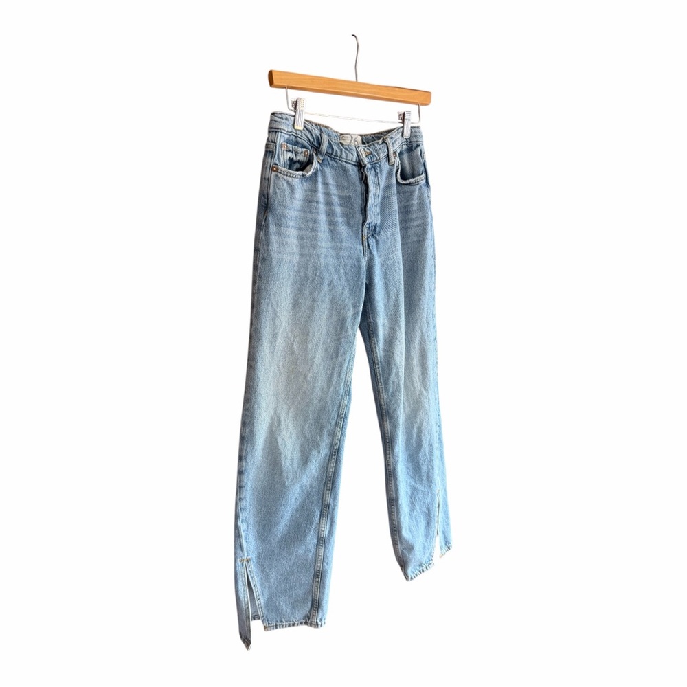 FREE PEOPLE WE THE FREE Long Lines Jeans Split Hem Vintage Light 26 - Picture 5 of 16